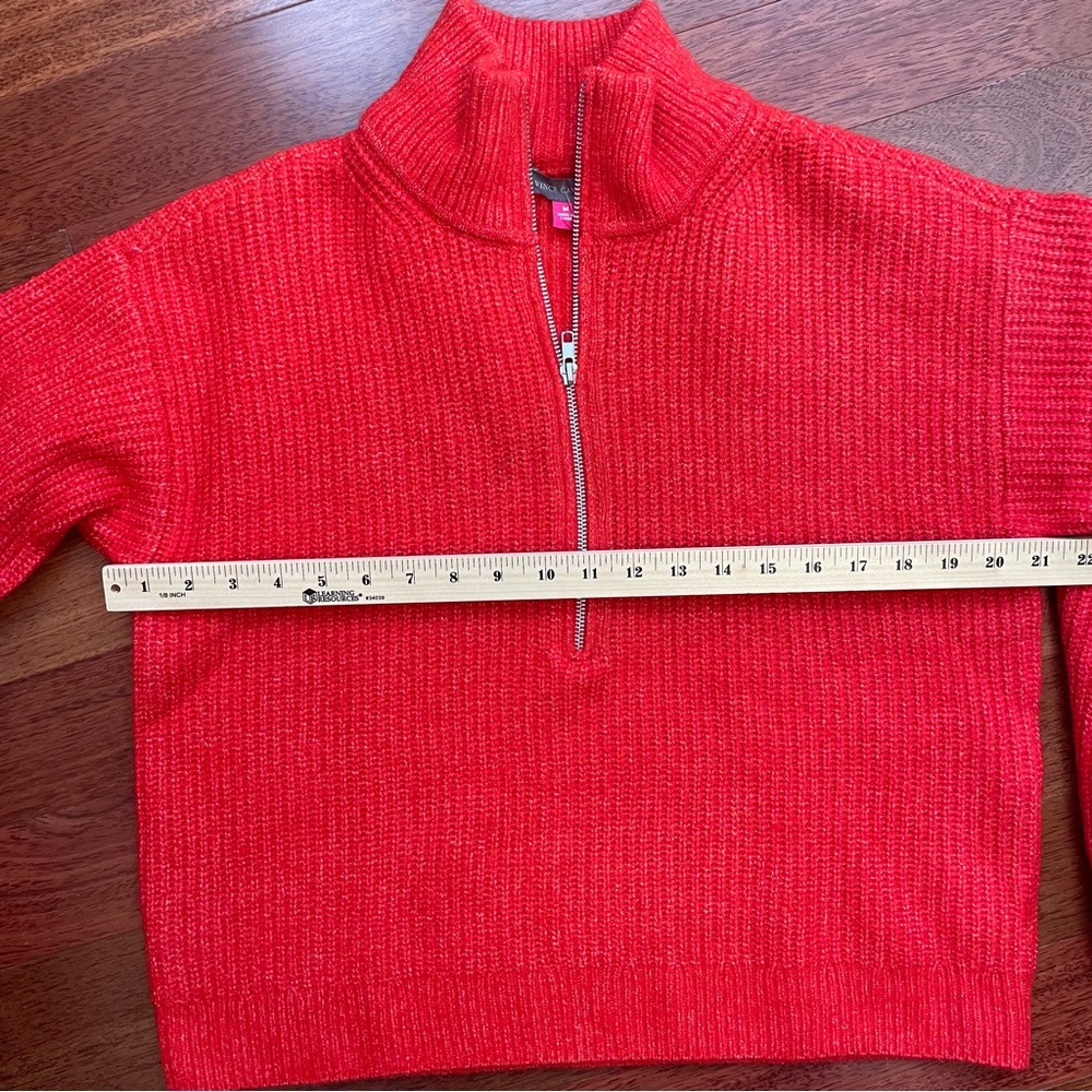 Vince Camuto Bold Orange Zip-Up Sweater - Picture 8 of 9